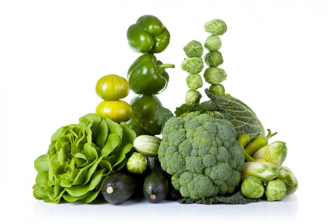 Обои картинки фото еда, овощи, перец, салат, брокколи