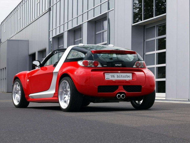 Обои картинки фото brabus, smart, roadster, coupe, v6, 2003, автомобили