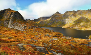 Картинка норвегия озеро agvatnet природа реки озера горы