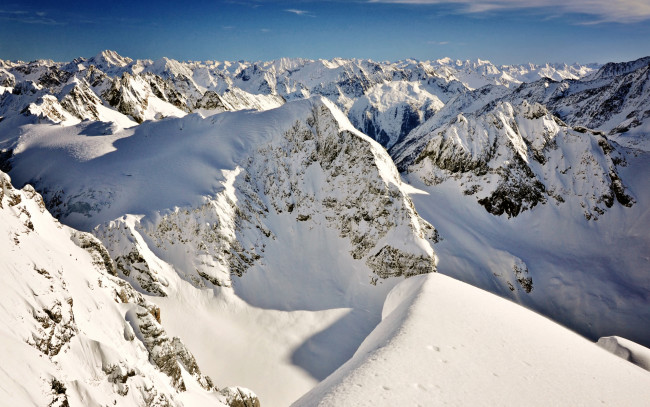 Обои картинки фото природа, горы, вершины, гряда, снег