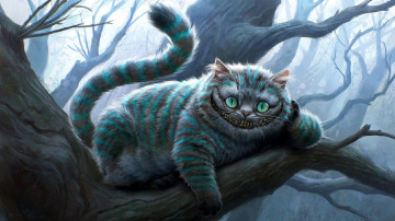Картинка рисованные животные дерево улыбка кот