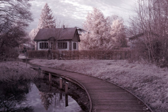 Картинка города -+здания +дома пейзаж мост озеро дом