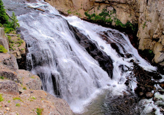 Картинка природа водопады скалы поток