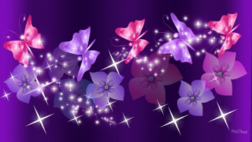 Картинка векторная+графика цветы+ flowers бабочки цветы