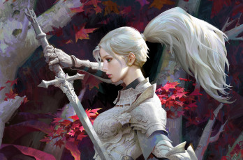 Картинка фэнтези девушки девушка меч доспехи рыцарь
