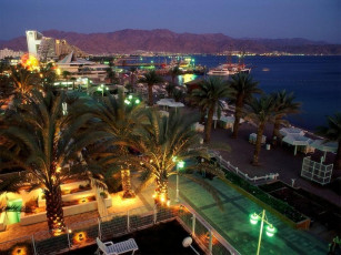 обоя eilat, israel, города, огни, ночного