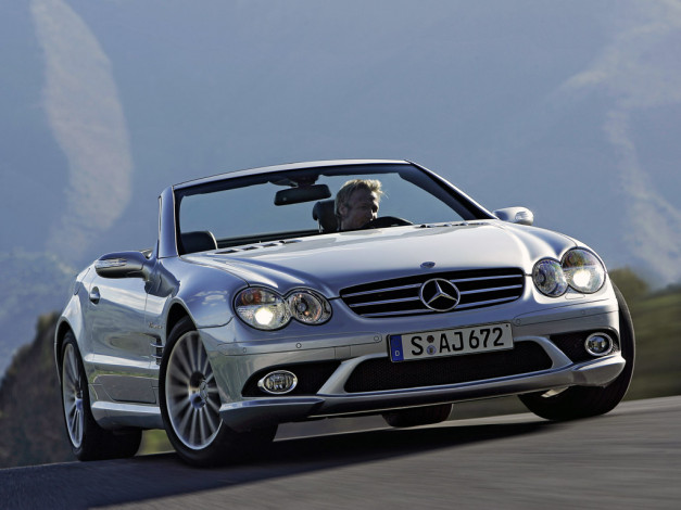 Обои картинки фото mercedes, sl55, автомобили, benz