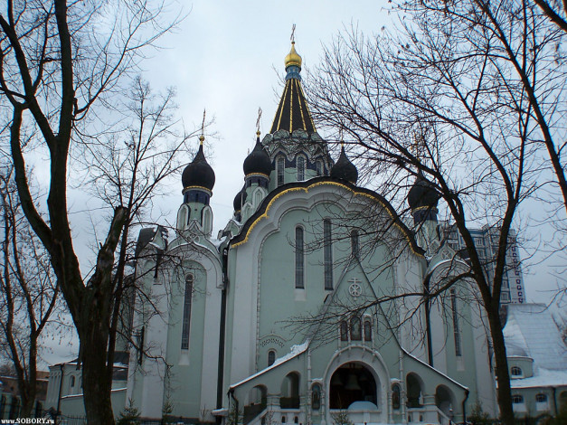 Обои картинки фото москва, сокольники, зима, церковь, вознесения, города, россия