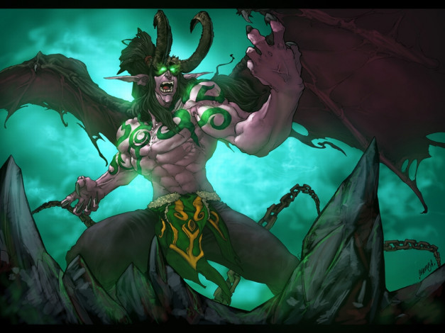 Обои картинки фото illidan, by, rubinh0, фэнтези, демоны