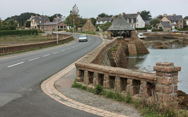 Обои картинки фото tregastel, france, города, мосты