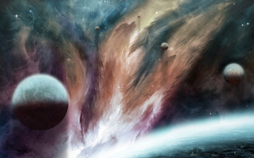 Картинка космос арт планеты рисунок