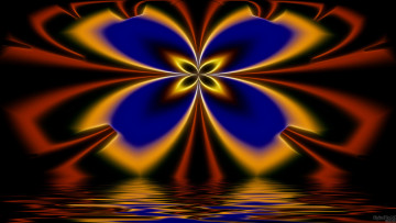 Картинка 3д графика fractal фракталы цвета отражение фон