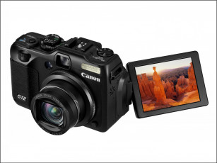 обоя canon power shot g12, бренды, canon, фотокамера, цифровая, объектив, дисплей