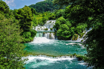 Картинка croatia+krka+nat +park природа водопады лес парк хорватия krka река водопад