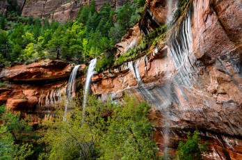 Картинка природа водопады водопад обрыв лес скалы