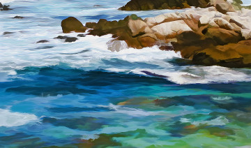 Картинка рисованные природа побережье