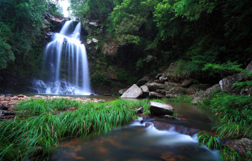 Картинка природа водопады камни вода