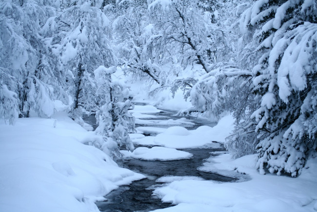 Обои картинки фото природа, зима, снег, вода