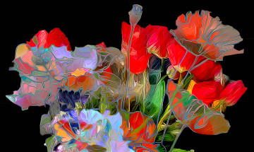 Картинка разное компьютерный+дизайн линии лепестки маки цветы