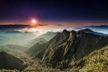 Картинка природа горы солнце долина панорама пейзаж