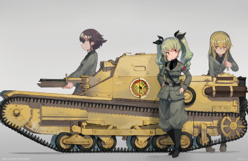Картинка аниме girls+und+panzer girls und panzer katsudansou anchovy