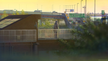 Картинка аниме город +улицы +здания tanaka ryosuke