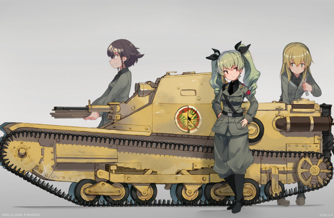 Обои картинки фото аниме, girls und panzer, girls, und, panzer, katsudansou, anchovy