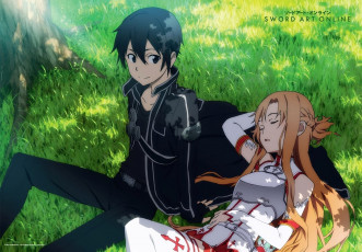 обоя аниме, sword art online, взгляд, девушка, фон