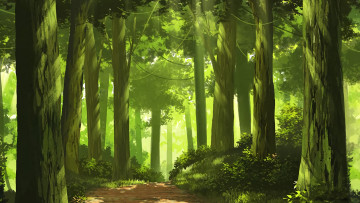 Картинка аниме sword+art+online лес