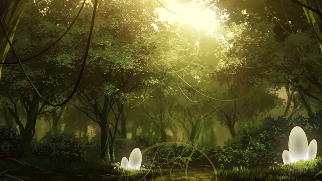Обои картинки фото аниме, sword art online, лес