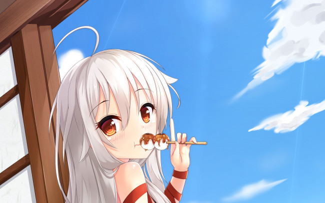 Обои картинки фото urara meirochou, аниме, девушка, фон, взгляд