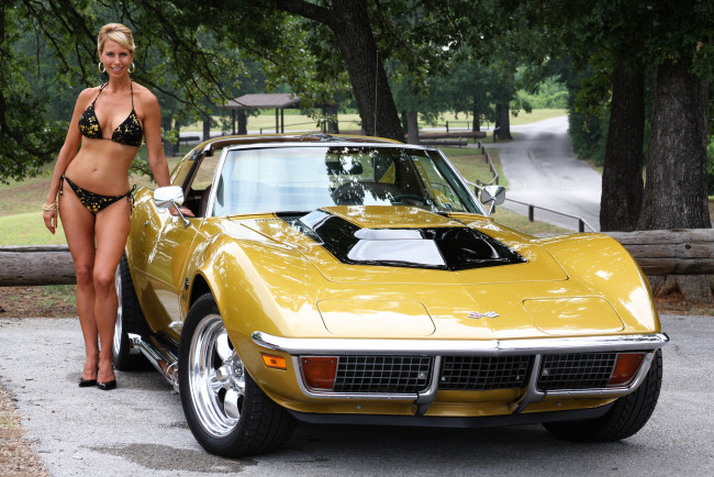 Обои картинки фото автомобили, -авто с девушками, corvette