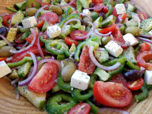 Картинка еда салаты +закуски оливки салат лук перец помидоры томаты