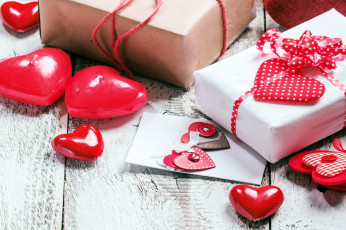 Картинка праздничные день+святого+валентина +сердечки +любовь подарки сердечки