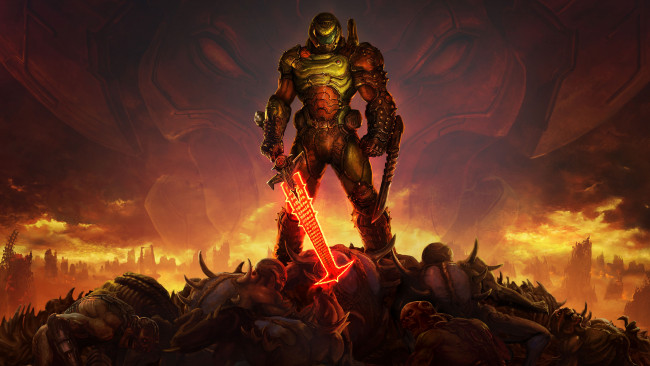 Обои картинки фото видео игры, doom eternal, броня, doom, eternal, солдат