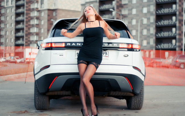 Обои картинки фото автомобили, -авто с девушками, range, rover, velar, юля