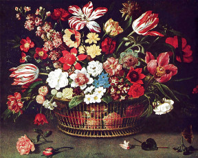 Картинка жак линар корзина цветами рисованные jacques linard