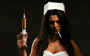 Картинка -Unsort+Брюнетки+Шатенки девушки unsort брюнетки шатенки сигарета медсестра шприц