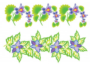 Картинка векторная+графика цветы листья стебель