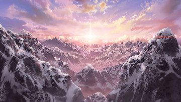 Картинка аниме sword+art+online горы