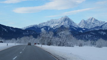 Картинка природа дороги дорога снег
