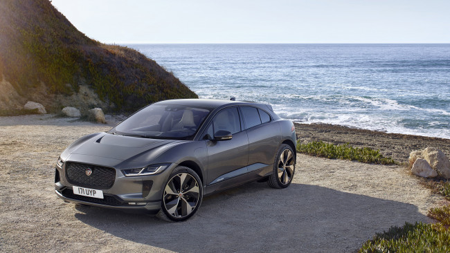 Обои картинки фото jaguar i-pace 2019, автомобили, jaguar, i-pace, 2019, серый, металлик