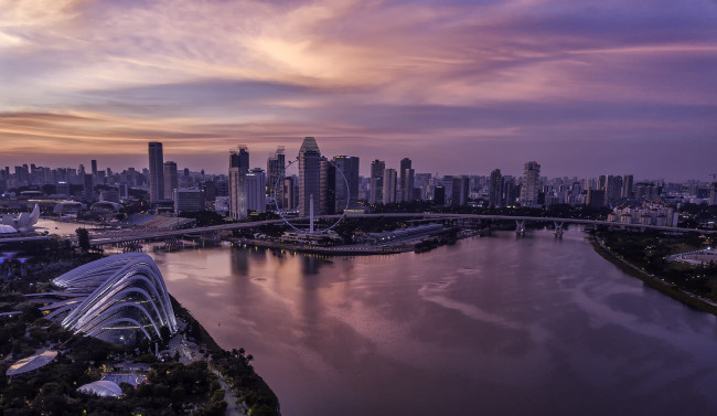 Обои картинки фото singapore, города, сингапур , сингапур, огни, ночь