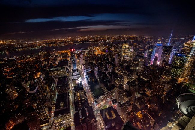 Обои картинки фото big apple, города, нью-йорк , сша, ночь, огни