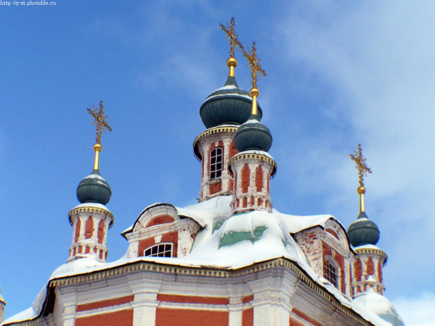 Обои картинки фото переславль, купола, церкви, симеона, столпника, зима, города, православные, монастыри