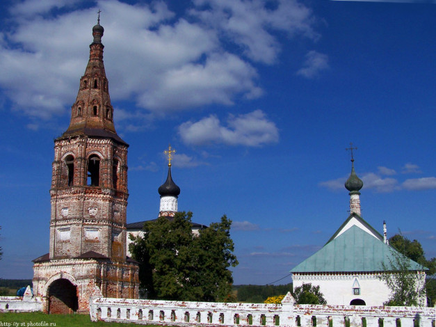 Обои картинки фото село, кидекша, владимирской, области, борисоглевская, церковь, колокольней, xii, век, города, православные, церкви, монастыри