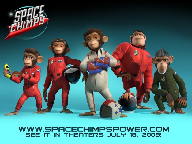 Обои картинки фото space, chimps, мультфильмы