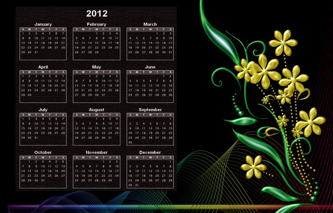 Обои картинки фото календари, рисованные, векторная, графика, цветок