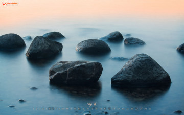 обоя календари, природа, берег, море, камни