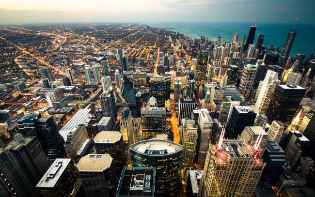 Обои картинки фото chicago, города, Чикаго, сша, панорама